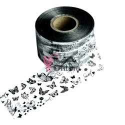 Folii de transfer, folie de unghii   Fluturasi Negri Sweet F001